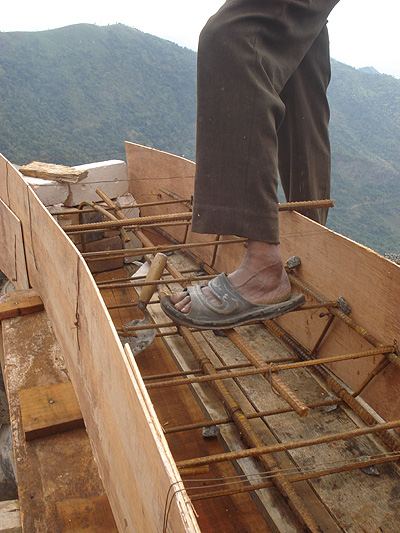 Concrete lintel and mezzanine beams, June 2009
